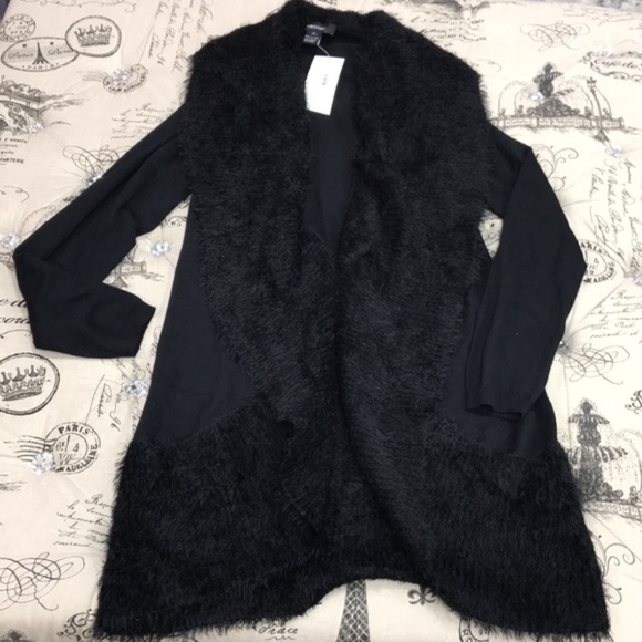 Karen Kane Eyelash-Collar Cocoon Cardigan - Picture 3 of 7